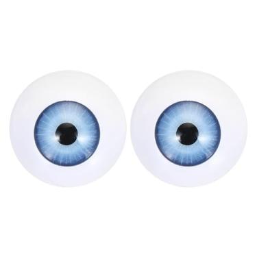 Imagem de PATIKIL Olhos de boneca de 24 mm, 1 par de olhos de acrílico realistas de plástico para bonecas, máscaras, adereços de Halloween, artesanato, azul claro