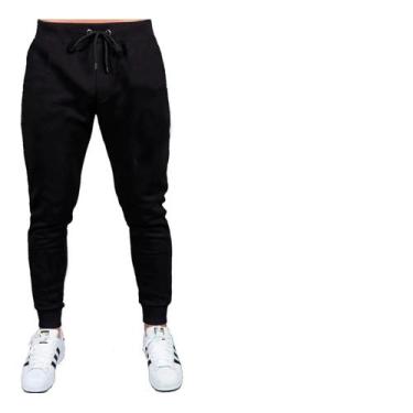 Imagem de Calça Moletom Lisa Masculino  Academia Lançamento Slim - lgamn, Preto,