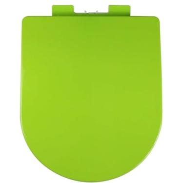 Imagem de Tampa Do Vaso Sanitário Em Forma De D Assento De Vaso Sanitário De Fechamento Suave Com Liberação Rápida, Assentos Sanitários De Fixação Superior Com Dobr, One Color, Green