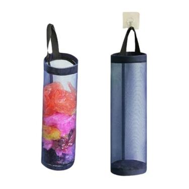 Imagem de Kit 2 Unidades Organizador de Sacolas Plásticas Puxa Saco, Porta Sacolas em Poliéster/Nylon Compacto Cores Sortidas