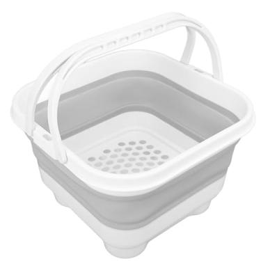 Imagem de Atyhao Organizador de Brinquedos de Banho Infantil, Banheiro Banheiro Suporte de Brinquedo de Brinquedo de Armazenamento Dobrável para Brinquedos Higineses Toalhas Fofas Design Rápido (Branco+cinza)