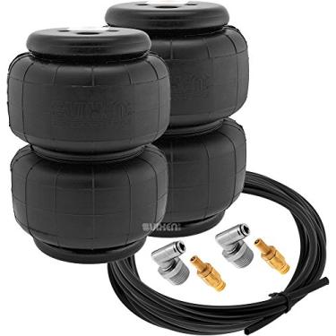 Imagem de Vixen Air Pacote duplo de mola pneumática/airbag de suspensão de porta de ar única NPT de 1/5.1 cm com acessórios, válvulas Schrader e mangueira de 20FT VXD2514S
