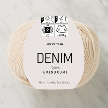 Imagem de Jeans Amigurumi Fio Arte 55% Algodão 45% Poliacrílico 50 g 174 m Macio Suave Esporte Fino (2) Cobertores de Tricô Crochê Roupas de Bebê Mais Cores (Creme Claro, Pacote 1)