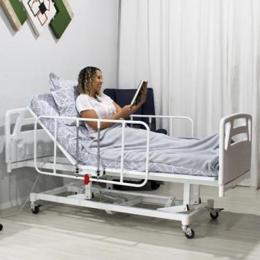Imagem de Cama Hospitalar Elétrica Regulagem de Altura do Leito com Colchão D28 Semi Luxo - 1033AR