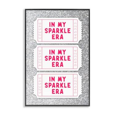 Imagem de Stupell Industries My Sparkle Era Ticket Stubs Arte giclée emoldurada preta, design por Lettered and Lined, 18 x 12