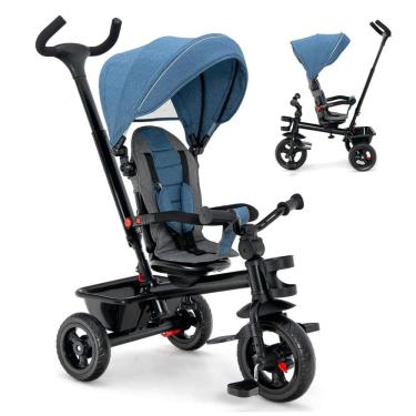Imagem de Triciclo Infantil para Passeio com Assento Ajustável 5 Estágios, Idade Recomendada 1 a 5 Anos, HONEY JOY, Azul