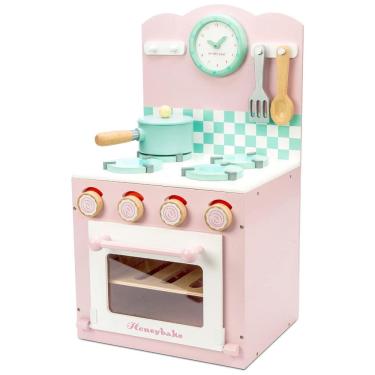 Imagem de Fogão e Forno de Brinquedo Honeybake Rosa em Madeira, Conjunto de Acessórios de Cozinha para Brincadeiras Imaginativas, Le Toy Van, Rosa