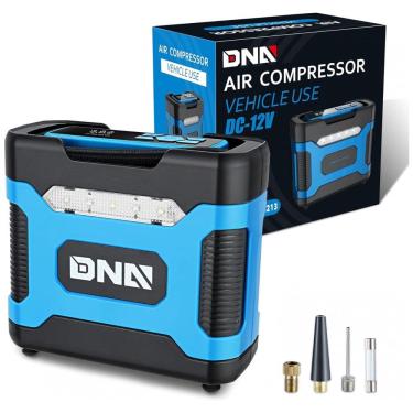 Imagem de Compressor de Ar com Fio Portátil 150 PSI com Manômetro, 12V, DNA MOTORING TOOLS00213, Azul