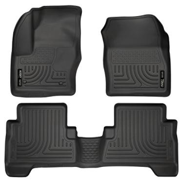 Imagem de Husky Liners 99741 Black Weatherbeater Front & 2º Seat Floor Liners Serve para Ford C-Max 2013-2019, Ford Escape 2013-2019