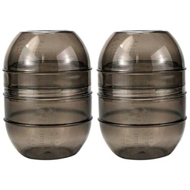 Imagem de KALLORY 2 peças de tinta de cabelo com escala de medição coqueteleira profissional para salão de beleza e material fácil de limpar para misturar a cor do cabelo uniformemente