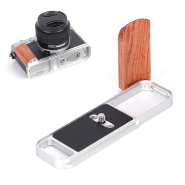 Imagem de SZZCNOX Punho em forma de L para câmera sem espelho FUJIFILM XE5, placa de liberação rápida integrada para Arca, suporte em L de metal compatível com acessórios de câmera Fuji Fujifilm X-E5 (prateado)
