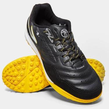 Imagem de Chuteira Society Topper Dominator Pro V Unissex - Preto e Amarelo, 42