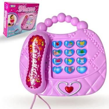 Imagem de Telefone Rosa Musical Infantil Diversas Músicas E Luzes - Europio