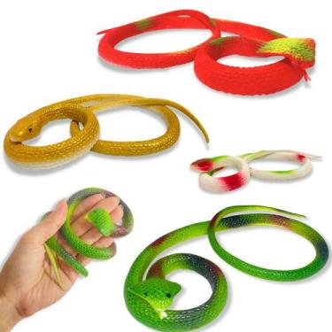 Imagem de Kit 4 Cobra De Borracha Realista Brinquedo Pegadinha Susto - Europio