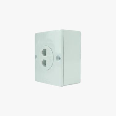 Imagem de Conjunto Tomada Telefone Duplo Sobrepor Milleniun Mec Tronic 40803 - M