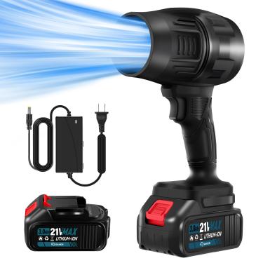 Imagem de Saker Soprador de folhas sem fio portátil limpador de poeira portátil Turbo Jet Blower 180.000 RPM espanador de ar comprimido com velocidade ajustável para limpeza de pátio, secagem, acampamento, 2