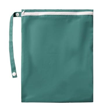 Imagem de Bolsa impermeável para roupa de banho e toalha – Roupa reutilizável com forro de TPU (poliuretano termoplástico) bolsa seca para natação, viagem, praia e academia, pano com zíper para itens essenciais