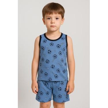 Imagem de Pijama Infantil Menino Regata Super homem Curto Heroi Verão - NoBrand,