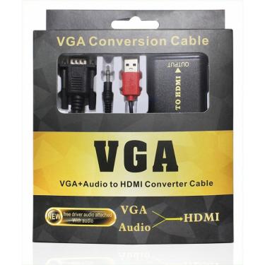 Imagem de Cabo Conversor Vga Para Hdmi Com Áudio Usb