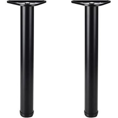Imagem de Conjunto De 2 Pés De Suporte De Altura Personalizados Para Mesa De Computador Mesa De Jantar Mesa De Trabalho De Escritório Inclui Parafusos, Black, 125cm(49.2in)