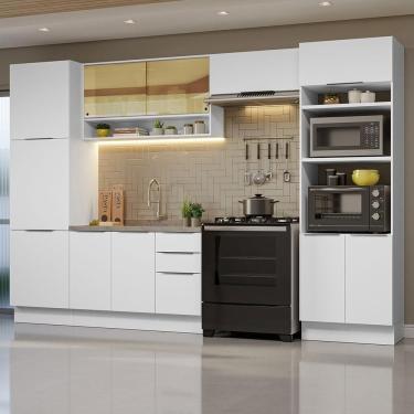 Imagem de Armário De Cozinha Completa 330cm Branco Stella Madesa 03 Branco
