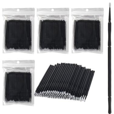Imagem de 400 pincéis microaplicadores, microcotonetes, varinhas de rímel descartáveis para extensão de cílios para ferramentas de maquiagem