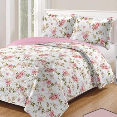 Imagem de Kit Cobre Leito Colcha Daily Casal 3 Peças Dupla Face Estampado Floral - Floral 19 - 100% Poliéster