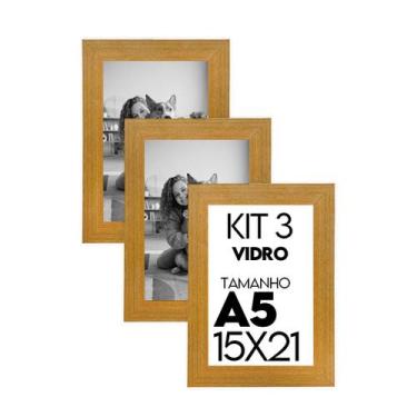 Imagem de Porta retrato de Vidro 15x21 Kit com 3 Molduras Para Foto para uso na 