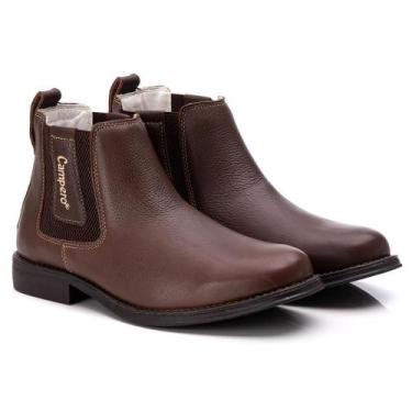 Imagem de Bota Masculina Couro Cano Curto Lisa Elástico Confortável - Campero, M