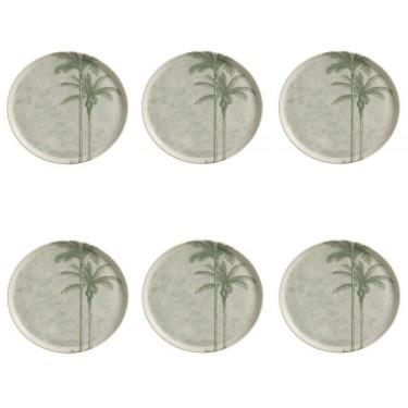 Imagem de Conjunto De Pratos Rasos 06 Peças Bio Tropicália Porto Brasil