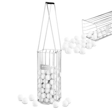 Imagem de Recuperador de bola de golfe, coletor de bola de golfe de aço inoxidável 304, design 2 em 1, colecionador de bola de golfe e cesta comporta 140 bolas, sem ferrugem, acessórios para simulador de