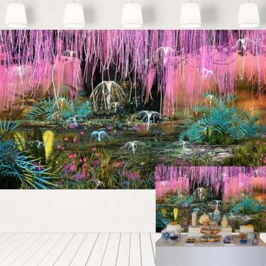 Imagem de Cenário de árvore mágica em casa, cenário de paisagem misteriosa, foto de fundo de filme com tema de floresta, decoração de festa infantil 1,5 x 3 pés 25