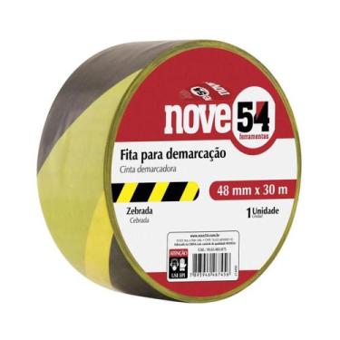 Imagem de Fita Adesiva Para Demarcação 48mm x 30m Nove54 Zebrada - 000057