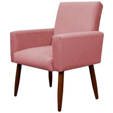Imagem de Poltrona Cadeira Nina Para Sala Quarto Salão Decorativa Pés Palito(Rosa)