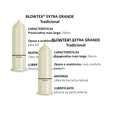 Imagem de Kit 2 Preservativo Blowtex Extra Grande 3 Unidades