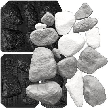Imagem de Kit 15 Formas 3D Pedra Moledo em ABS 2mm - Produção em Gesso, Cimento e Concreto