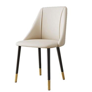 Imagem de Cadeira de jantar, cozinha, sala de jantar, móveis, cadeiras de jantar, cadeiras de jantar de couro PU à prova d'água, cadeira de jantar com pernas e encosto de metal, cozinha, sala de estar, balcão