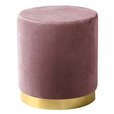 Imagem de Banqueta redonda para pés Ottomans Banquinho para pés, banco de troca de sapatos para quarto, sala de estar, varanda/rosa/30 x 40 cm