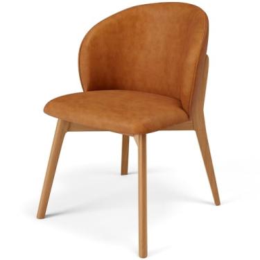 Imagem de Cadeira de Jantar e Estar Living Estofada Mia L02 Couríssimo Canela - Lyam Decor