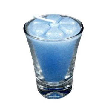 Imagem de Kit 24 velas azul claro 7 cm no copinho 12 h decoração festa - Velitas