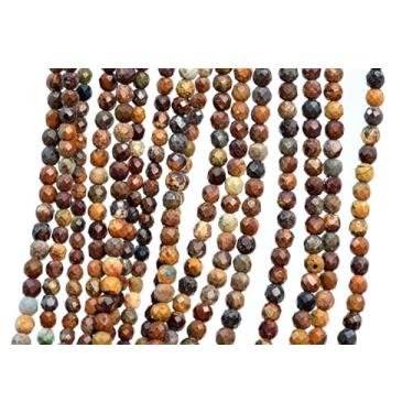 Imagem de Lady Works Fio de pedra natural turquesa multicolorida de 33 cm, contas facetadas redondas de 2 a 5 mm para fazer joias DIY | Beads_05692