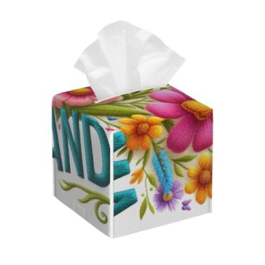 Imagem de Capa quadrada de couro para caixa de lenços de papel, impermeável, brilhante, borboleta, organizador de papel facial com cinto inferior, estojo de lenços para mesa, banheiro, escritório, mesa, carro