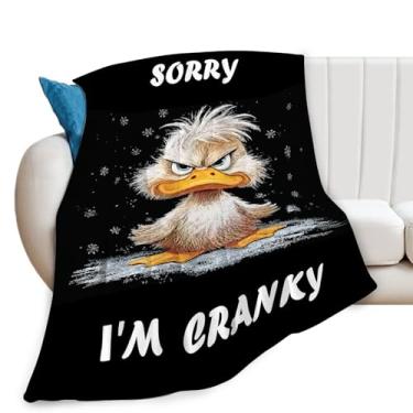 Imagem de Cobertor de pato engraçado, cobertor de animal fofo, presentes para meninas, meninos, crianças, amantes de patos, pelúcia macia e aconchegante de lã para sofá cama 127 x 101 cm