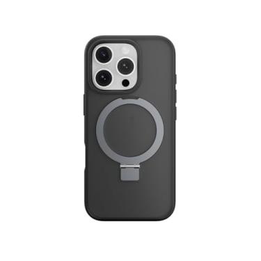 Imagem de SWITCHEASY Capa protetora para iPhone 16 Pro de 6,3 polegadas com MagStand, proteção contra quedas de nível militar, suporte de anel, compatível com MagSafe, capa de telefone à prova de choque - cinza