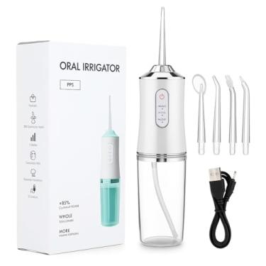Imagem de Irrigador Oral Bucal Portátil Premium 220ml – Jato de Água Supersônico com 3 Modos, Limpeza Profunda para Dentes, Gengivas e Aparelho Ortodôntico
