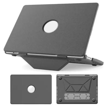 Imagem de Case Premium para MacBook Air M2 M3 M4, Proteção Anti-Impacto, Acrílico e Couro, Preto, com Ventilação