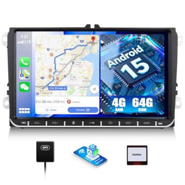 Imagem de Rádio automotivo Android 13 Double Din estéreo 22.9 cm tela sensível ao toque capacitiva de navegação GPS de alta definição Bluetooth USB Player para VW Passat Golf MK5 MK6 Jetta T5 EOS Polo Touran