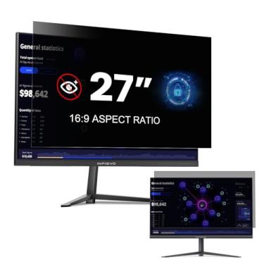 Imagem de INFIEVO Tela de privacidade de computador de 27 polegadas para monitor de proporção de 16:9, filtro de privacidade para monitor de computador com proteção ocular antirreflexo e luz azul, película