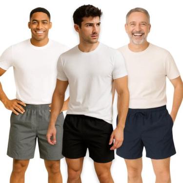 Imagem de Kit 3 Shorts Bermudas Academia Masculina Treino Corrida TRAINING 184 -