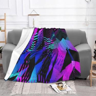 Imagem de ZERAOKE Textura Cyberpunk – Cobertor de lã antibolinhas tamanho queen - Cobertor aconchegante leve para cama, sofá, acampamento - 4 tamanhos 102 x 76 a 203 x 152 cm